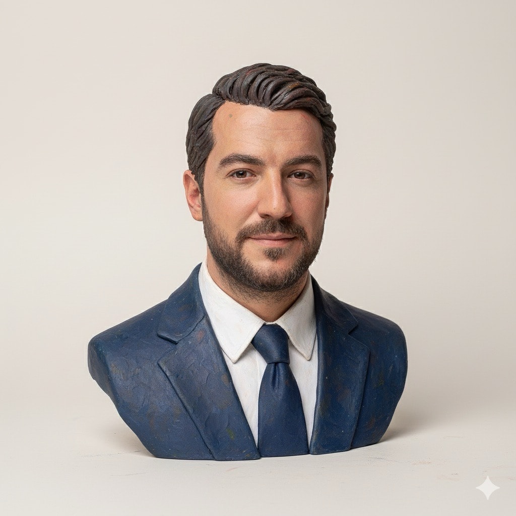 Hyper-Realistic Clay Bust From Photo Template