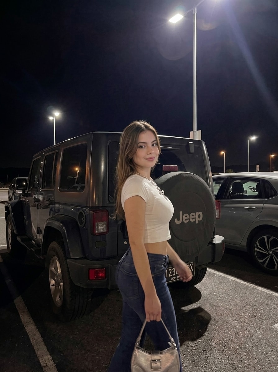 Confident Nighttime OOTD Portrait