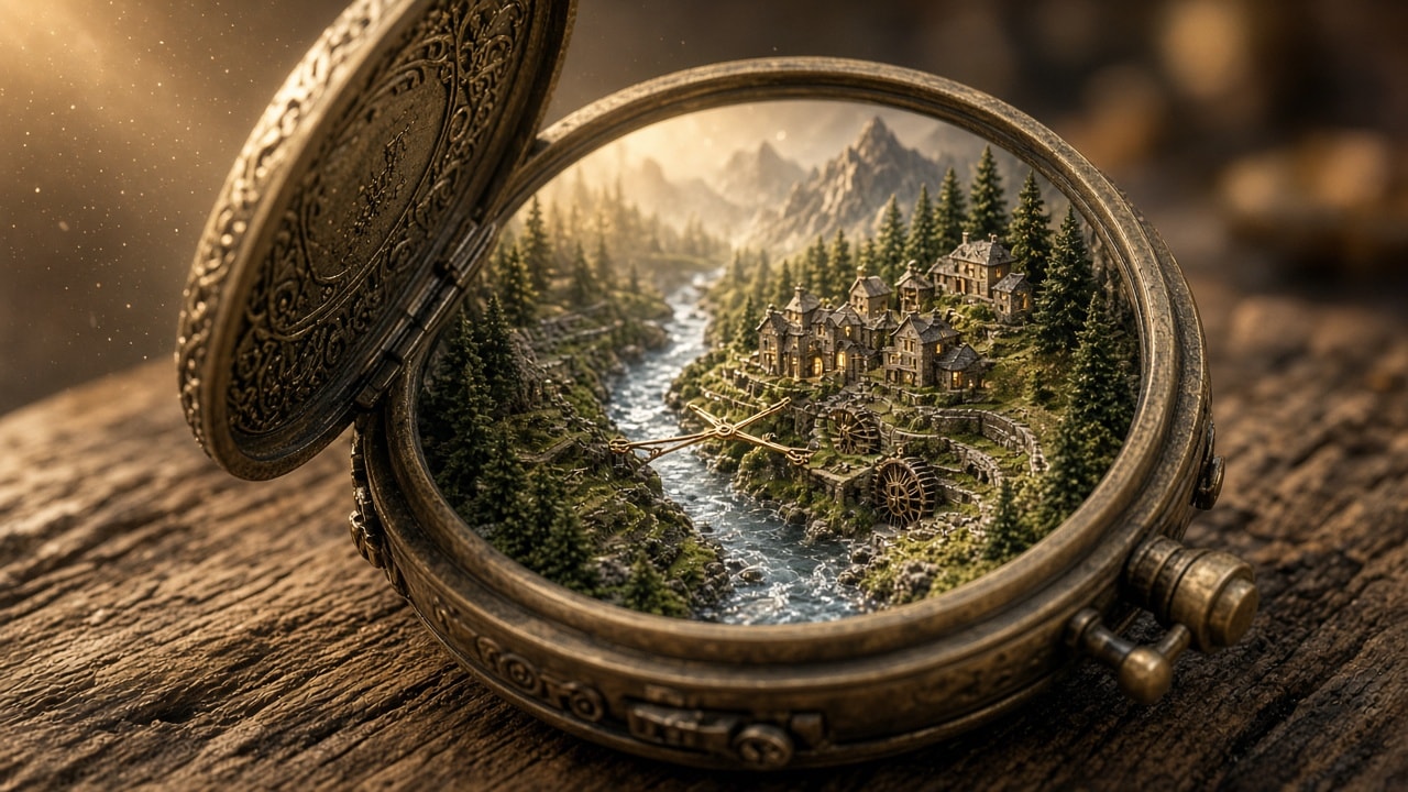 Miniature World Inside a Vintage Pocket Watch