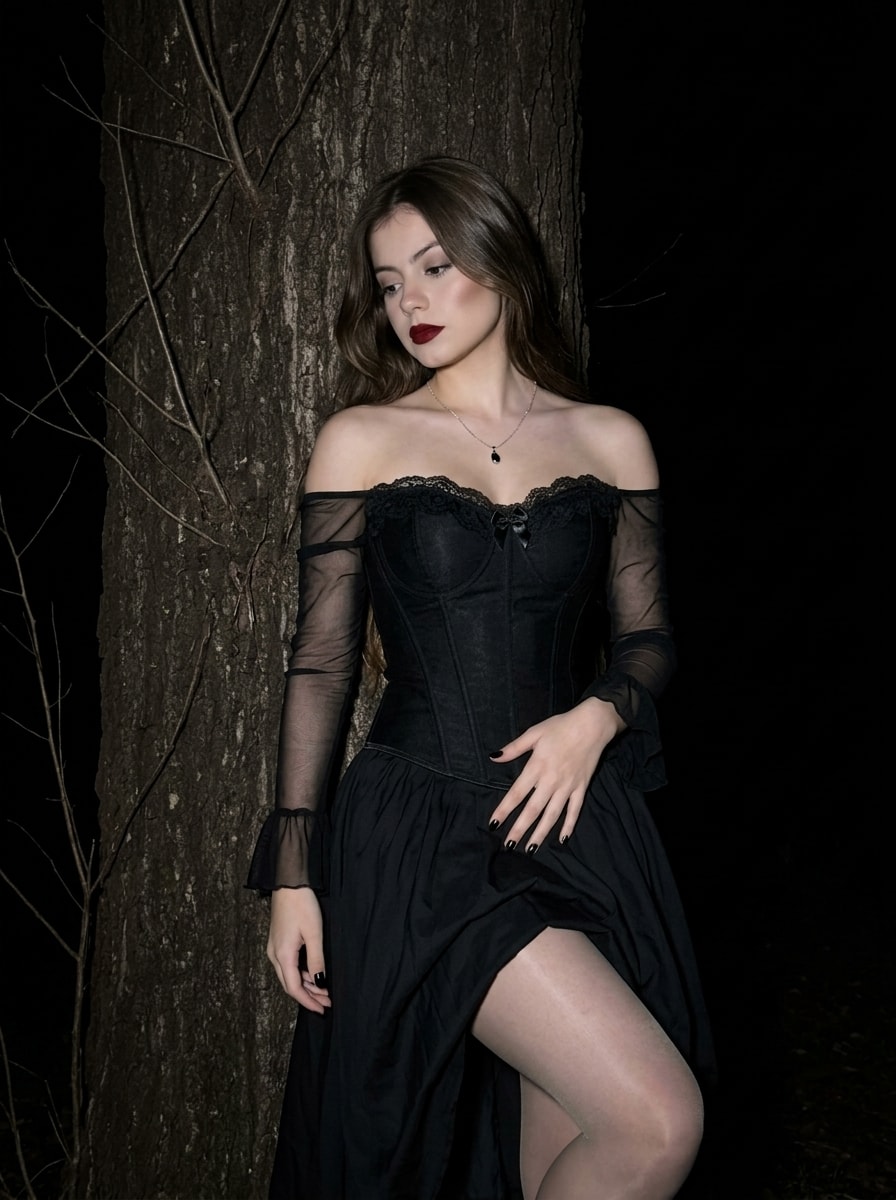 Gothic Glamour Night Portrait