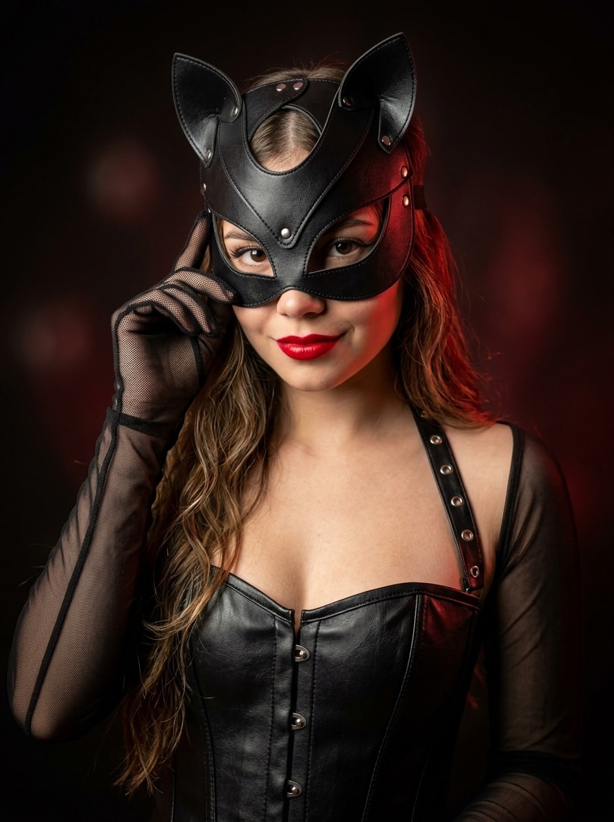Seductive Catwoman Leather Portrait