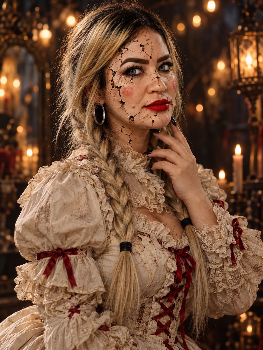 Eerie Broken Doll Portrait